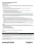 Transfer Credit Request - Regular Studies