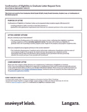 Confirmation of Eligibility to Graduate Letter