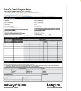 Transfer Credit Request - Regular Studies