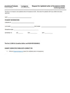 Request for Updated LOA - Continuing Studies